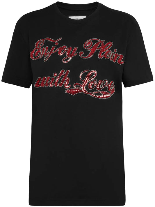 Slogan-Print Cotton T-Shirt