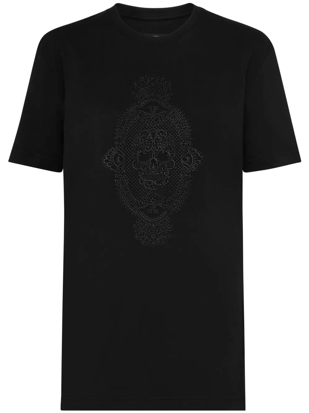 Skull-Embroidered Cotton T-Shirt