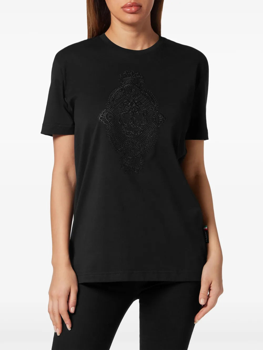 Skull-Embroidered Cotton T-Shirt