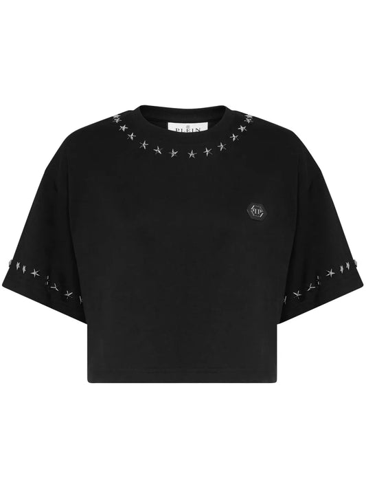 Star-Stud Cropped T-Shirt