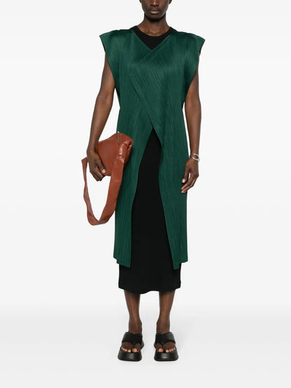 Plissé Midi Vest