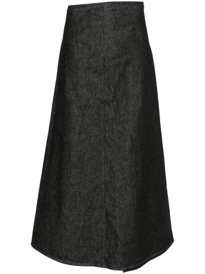 Pleat-Detail A-Line Skirt