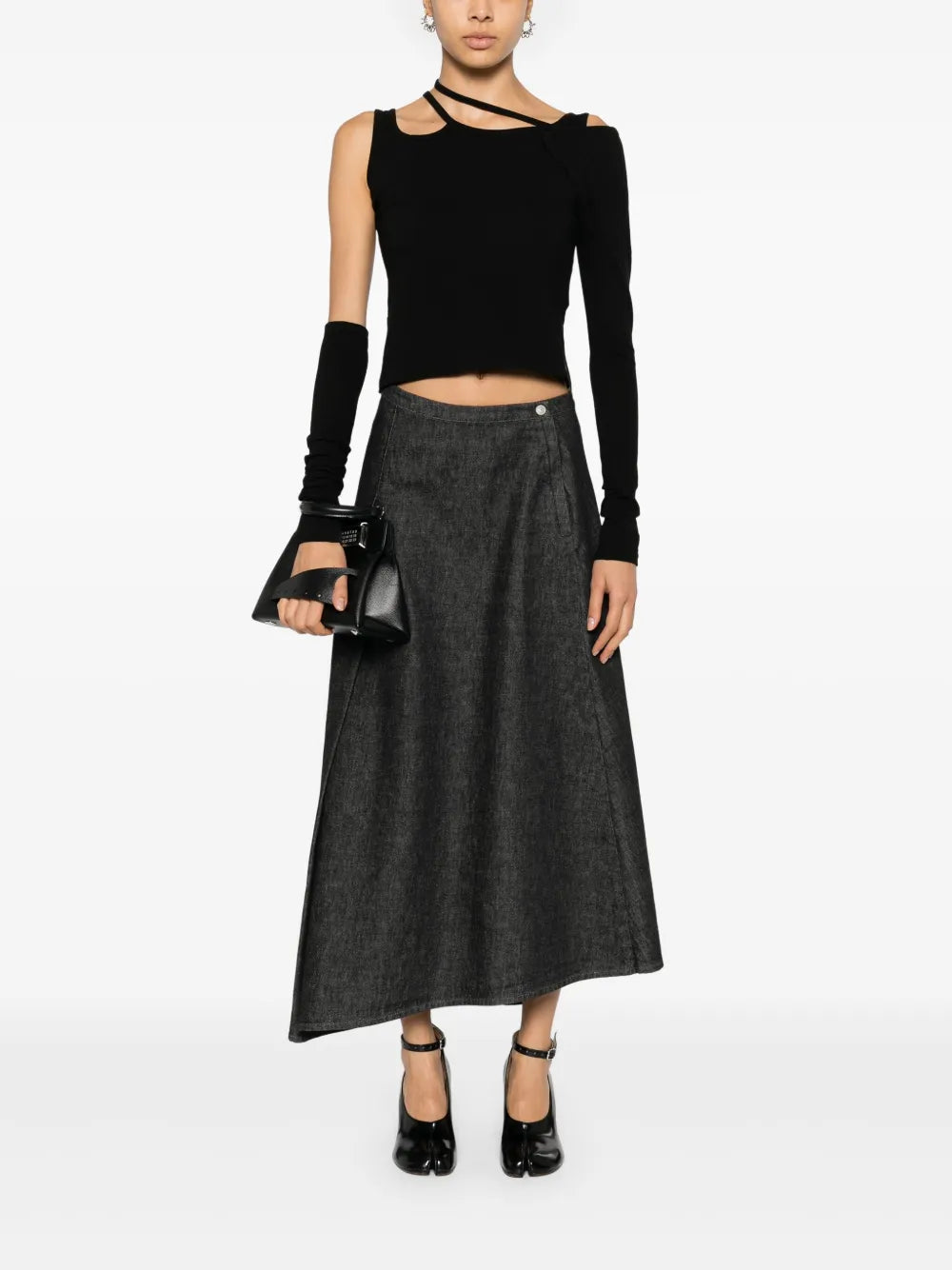 Pleat-Detail A-Line Skirt