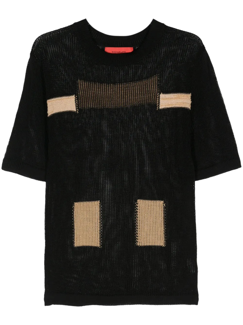 Open-Knit Colour-Block Jumper