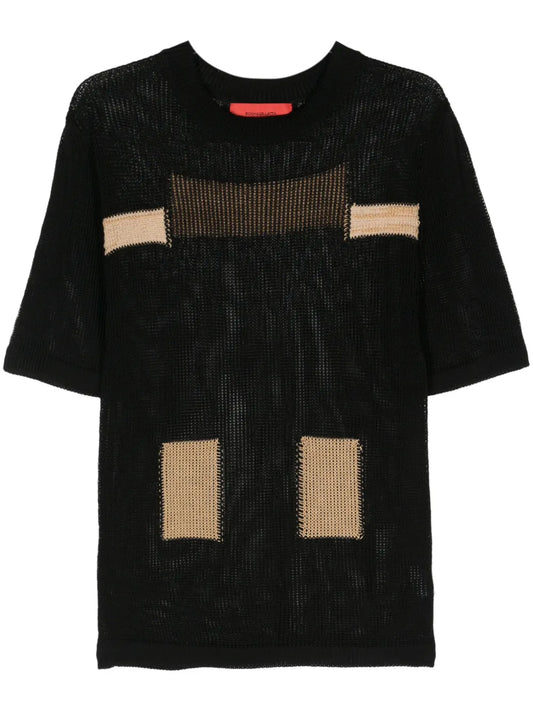 Open-Knit Colour-Block Jumper