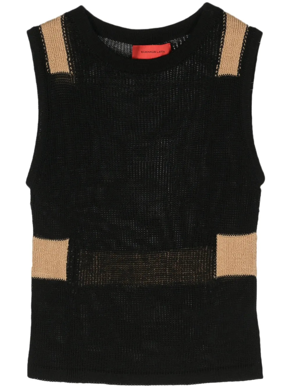Colour-Block Sleeveless Knitted Top