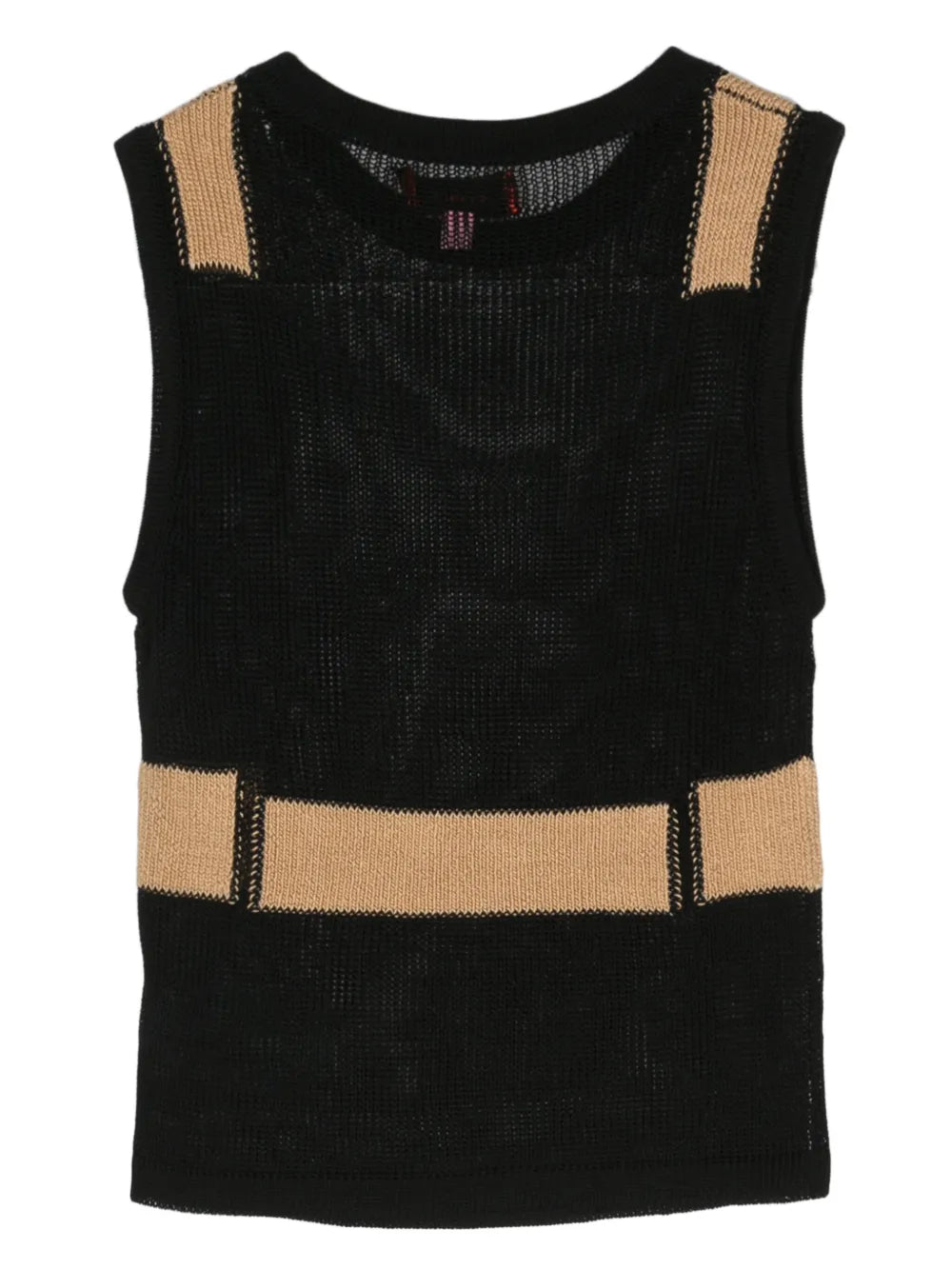Colour-Block Sleeveless Knitted Top