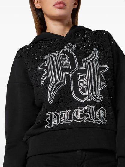 Gothic Plein Rhinestone-Embellished Hoodie