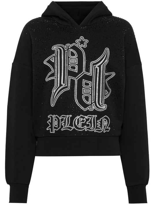 Gothic Plein Rhinestone-Embellished Hoodie