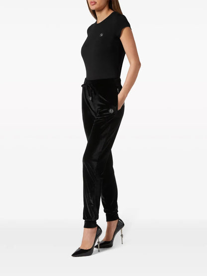 Logo-Embellished Velvet Track Pants