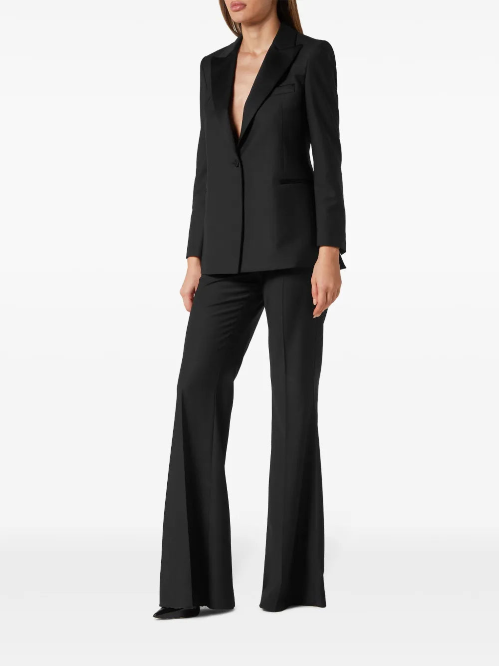 Peak-Lapels Single-Breasted Blazer