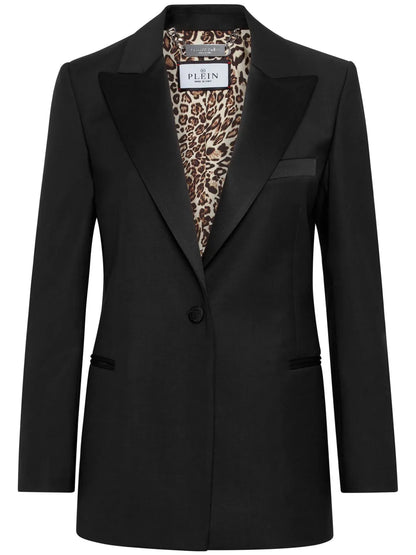 Peak-Lapels Single-Breasted Blazer