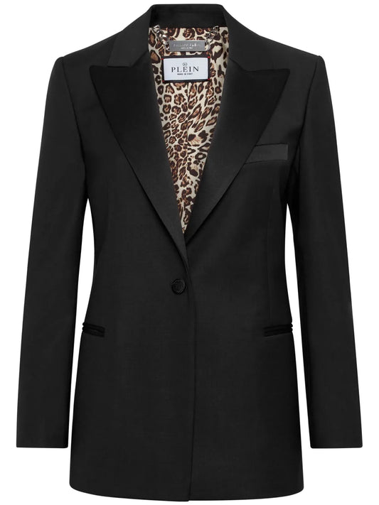 Peak-Lapels Single-Breasted Blazer