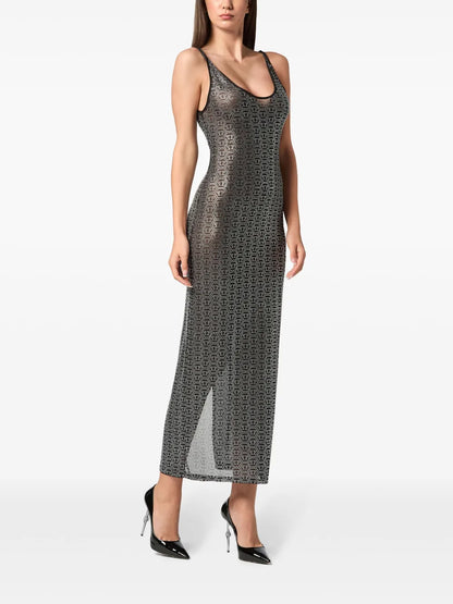 Crystal-Monogram Maxi Dress