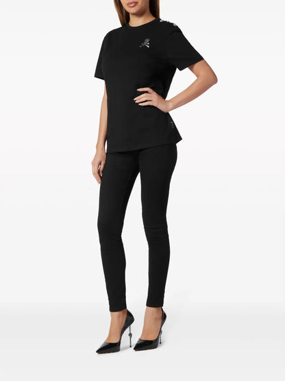 Skull-Embellished Cotton T-Shirt
