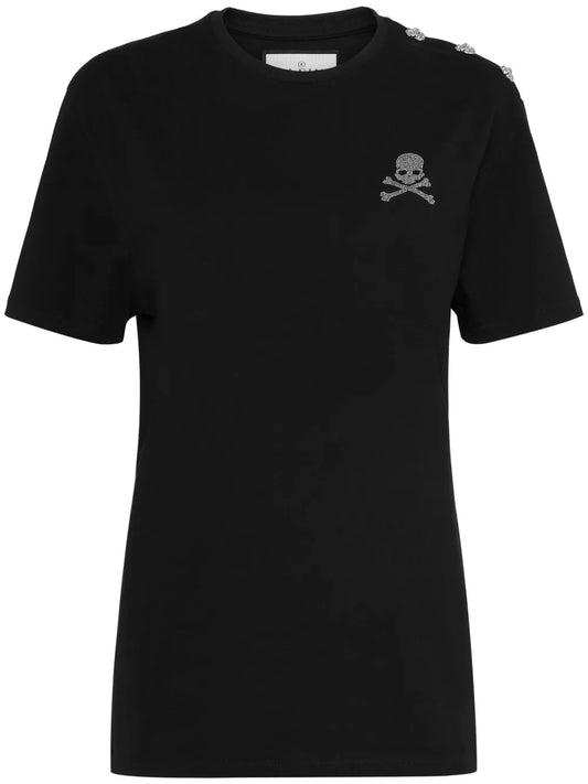 Skull-Embellished Cotton T-Shirt