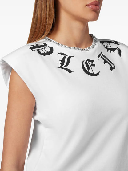Gothic Plein Shoulder-Pads Tank Top