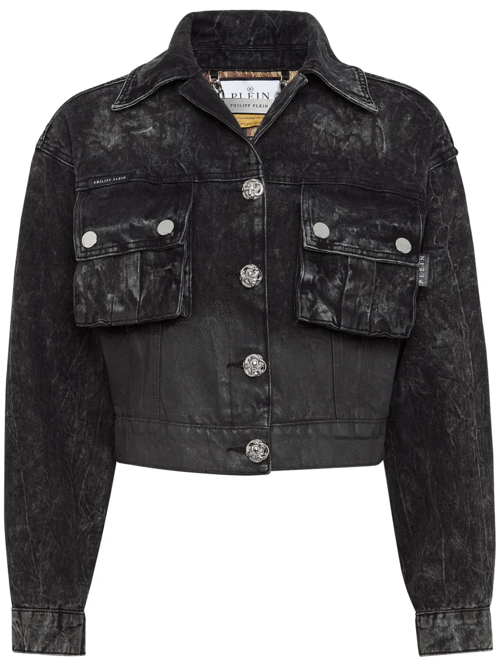 Drop-Shoulder Cropped Denim Jacket