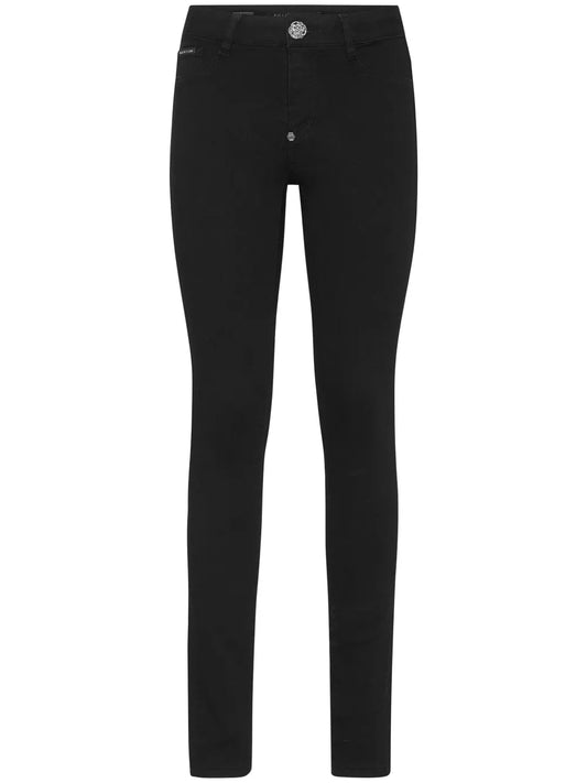 Logo-Appliqué Mid-Rise Skinny Jeans