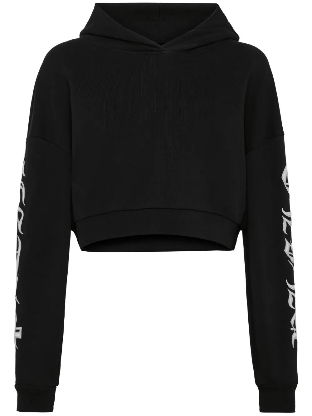 Logo-Embroidered Cropped Hoodie