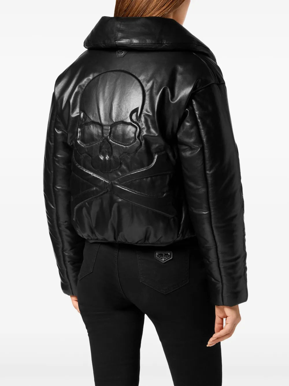 Skull & Bones Leather Biker Jacket