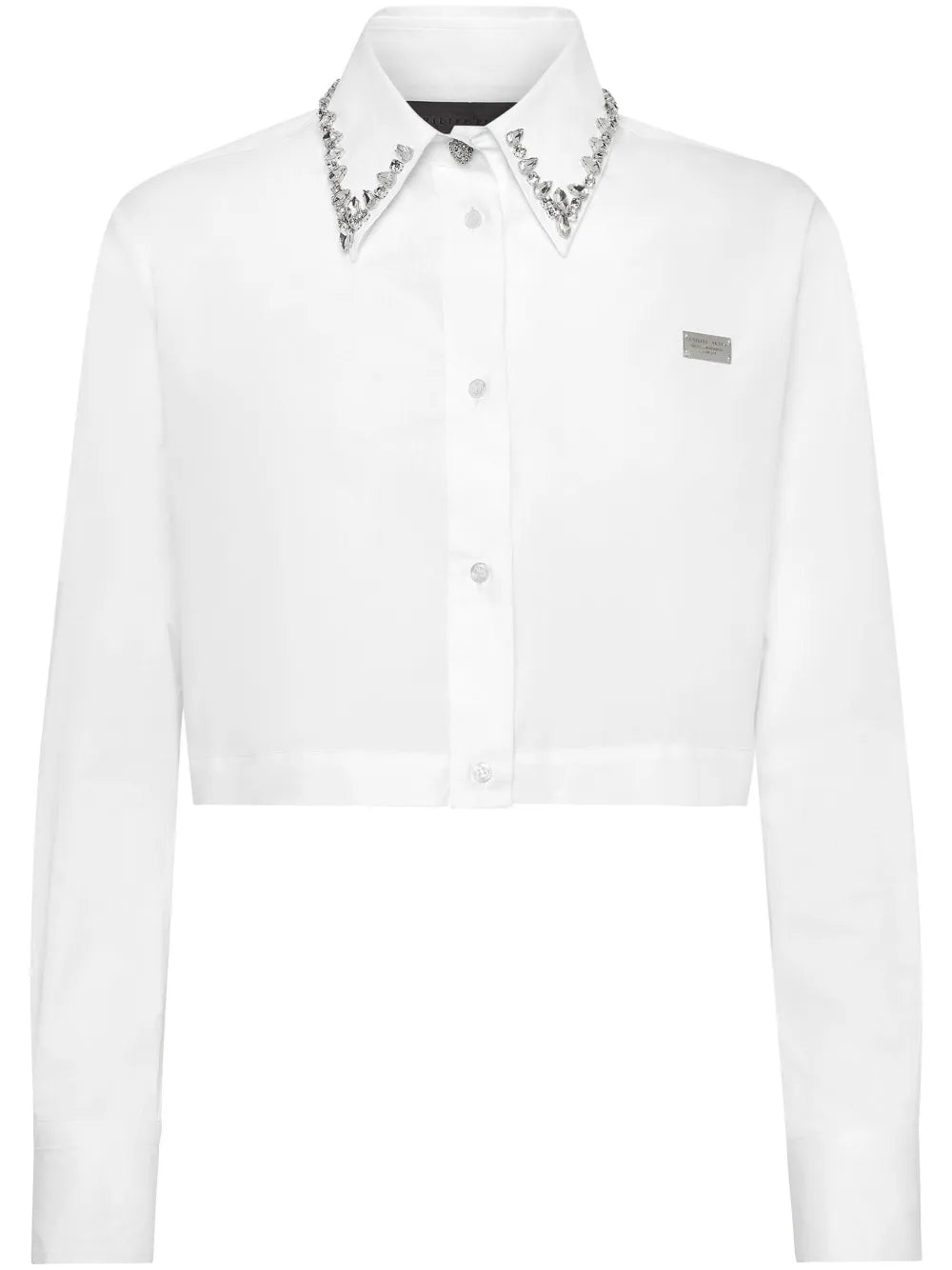 Crystal-Embellished Cropped Shirt