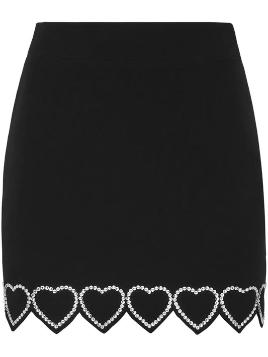 Heart-Embellished Mini Skirt
