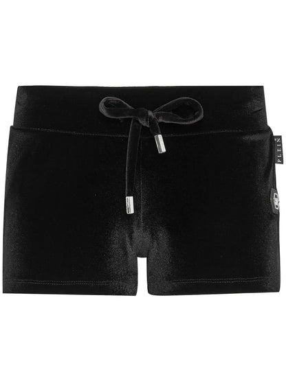 Gothic Plein-Print Velvet Shorts