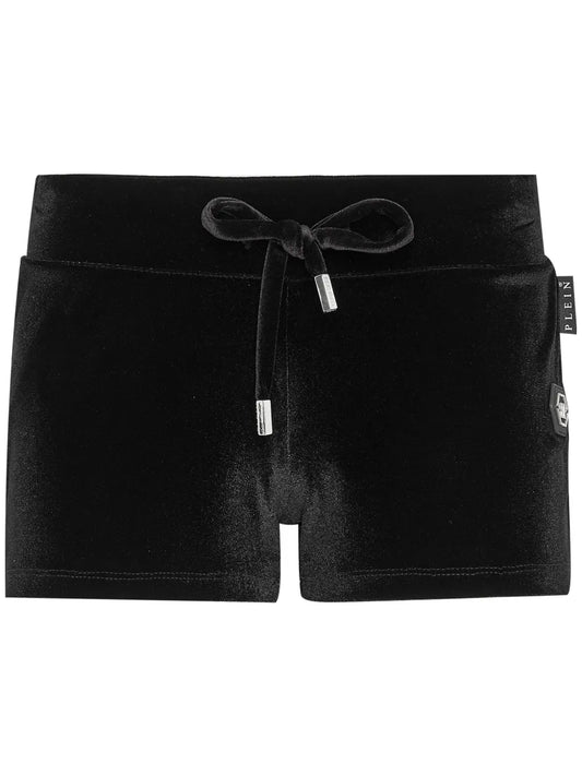 Gothic Plein-Print Velvet Shorts
