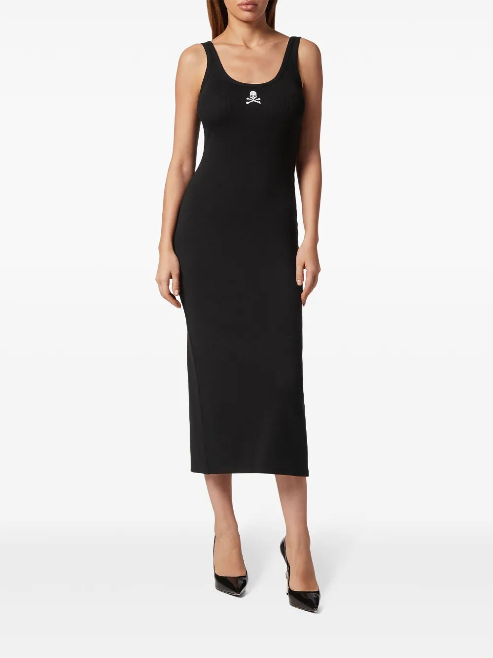 Skull-Embroidered Tank Dress
