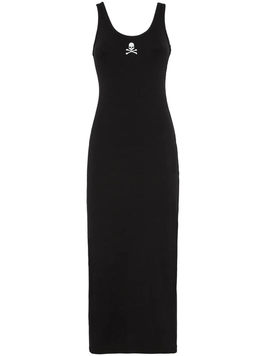 Skull-Embroidered Tank Dress