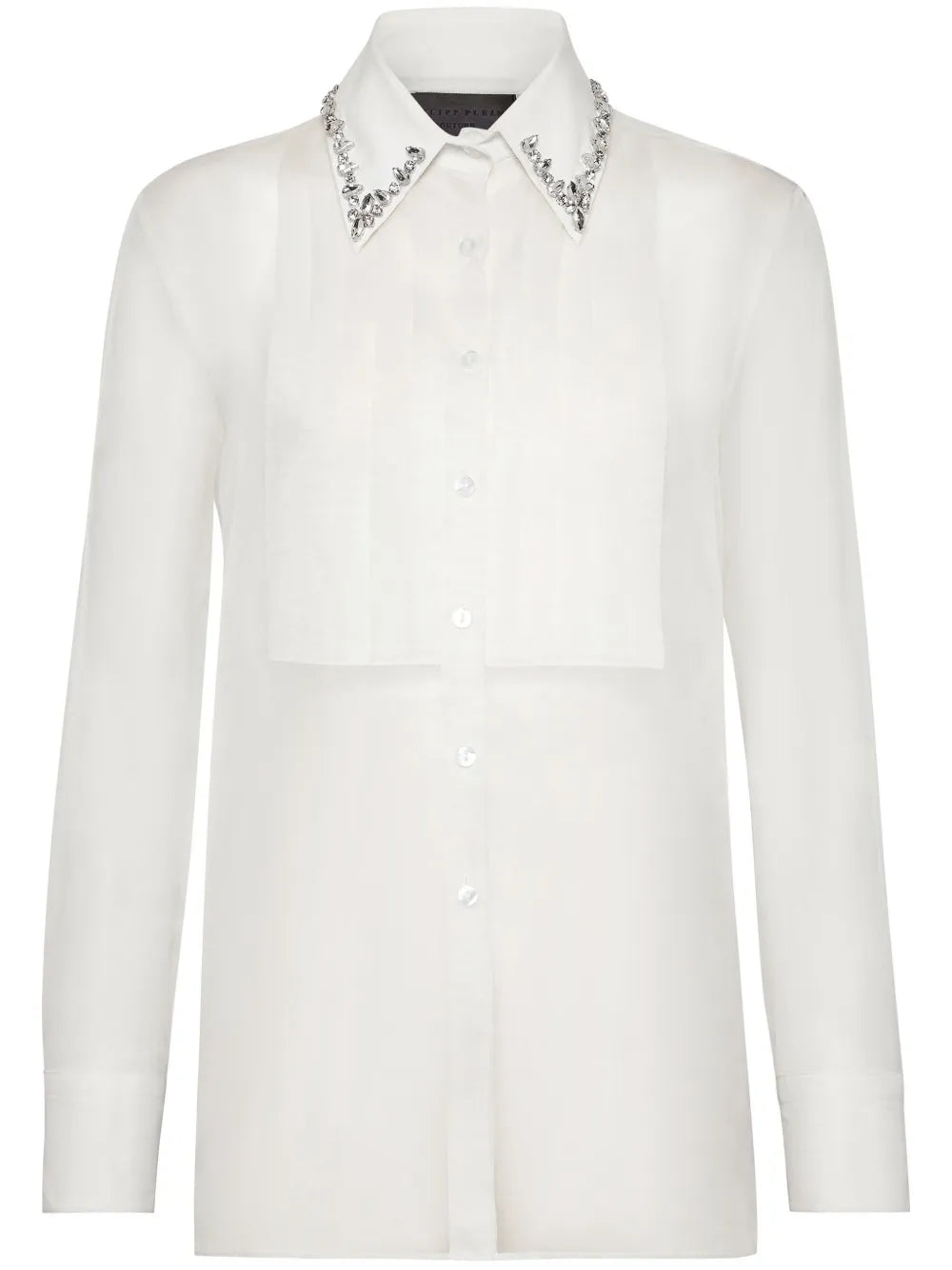 Crystal-Embellished Sheer Shirt