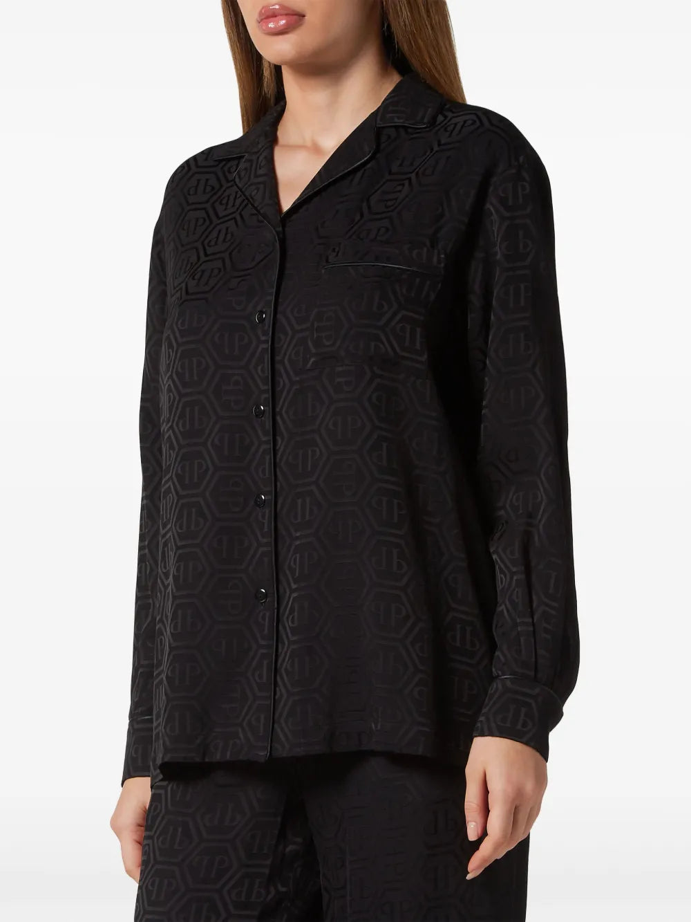 Monogram-Pattern Long-Sleeve Shirt