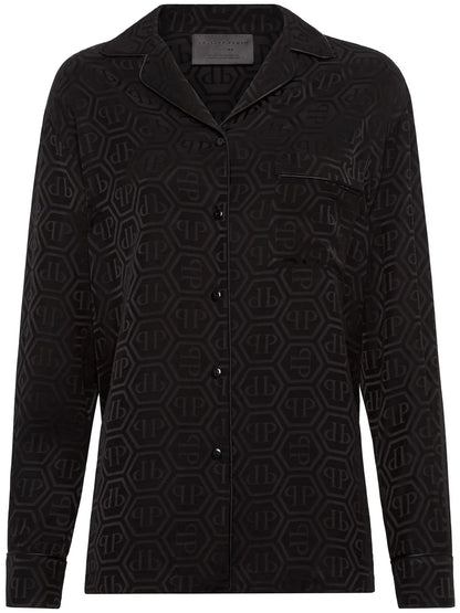 Monogram-Pattern Long-Sleeve Shirt