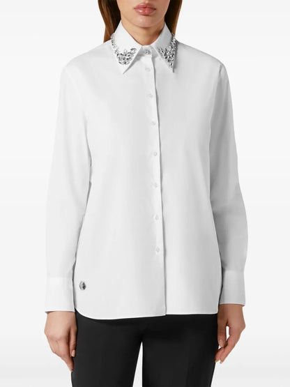 Crystal-Embellished Cotton Shirt