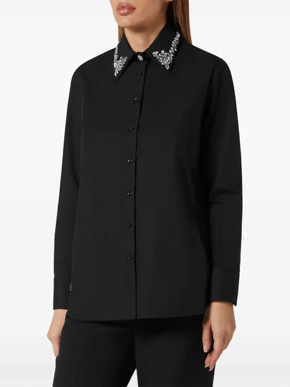 Crystal-Embellished Cotton Shirt
