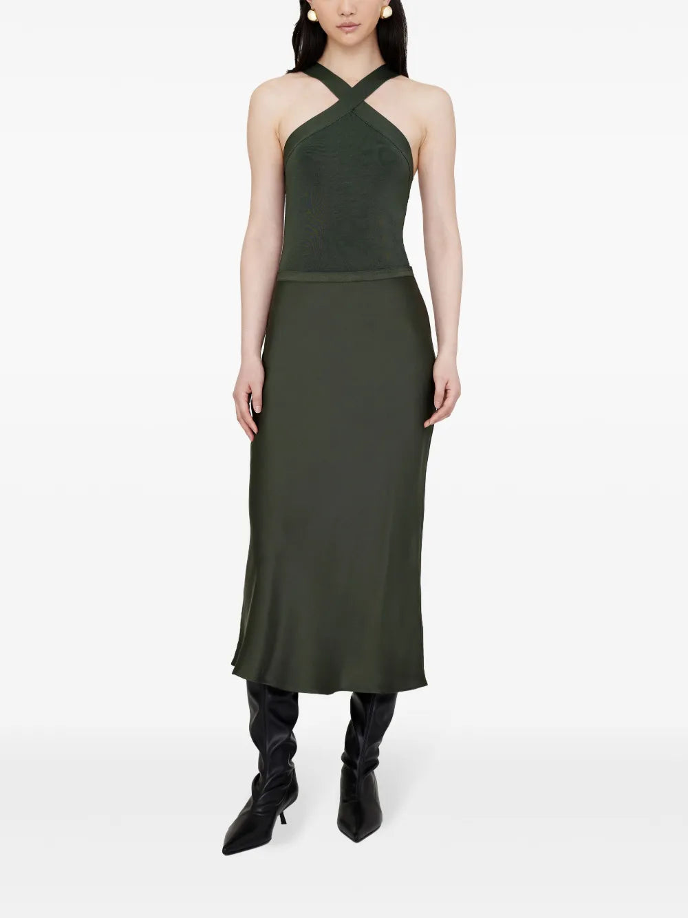Bar Silk Midi Skirt