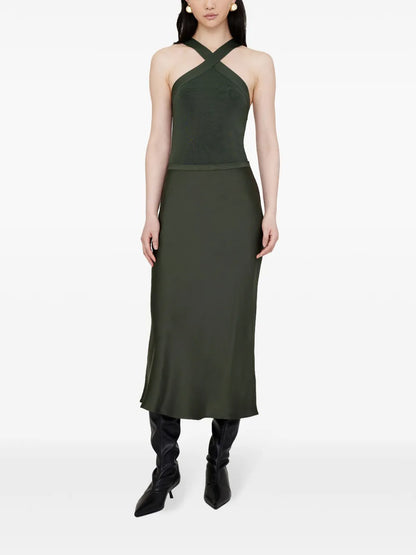 Bar Silk Midi Skirt