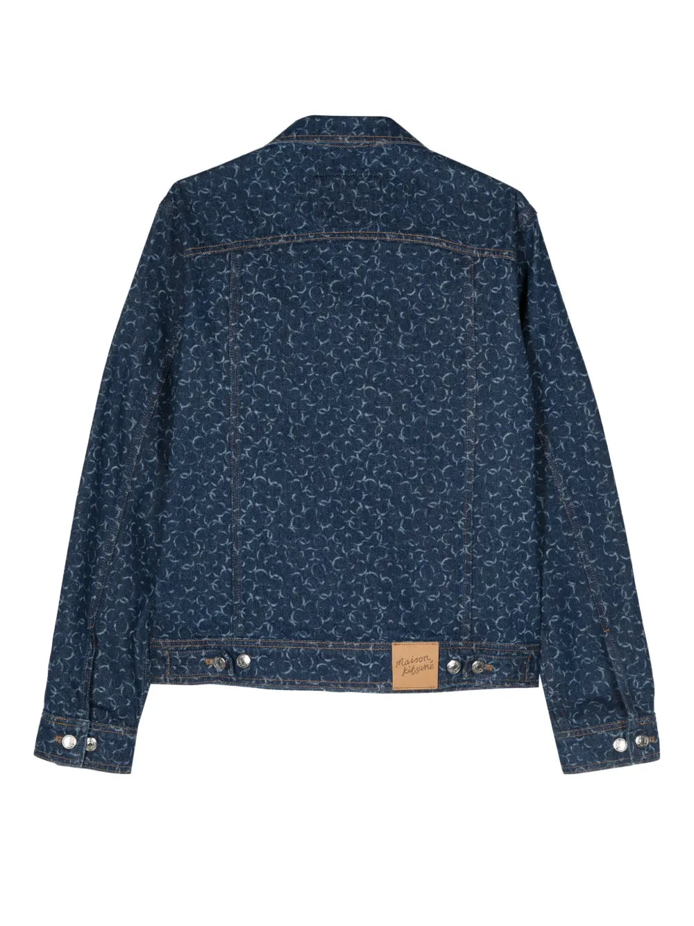 Geometric-Patterned Denim Jacket