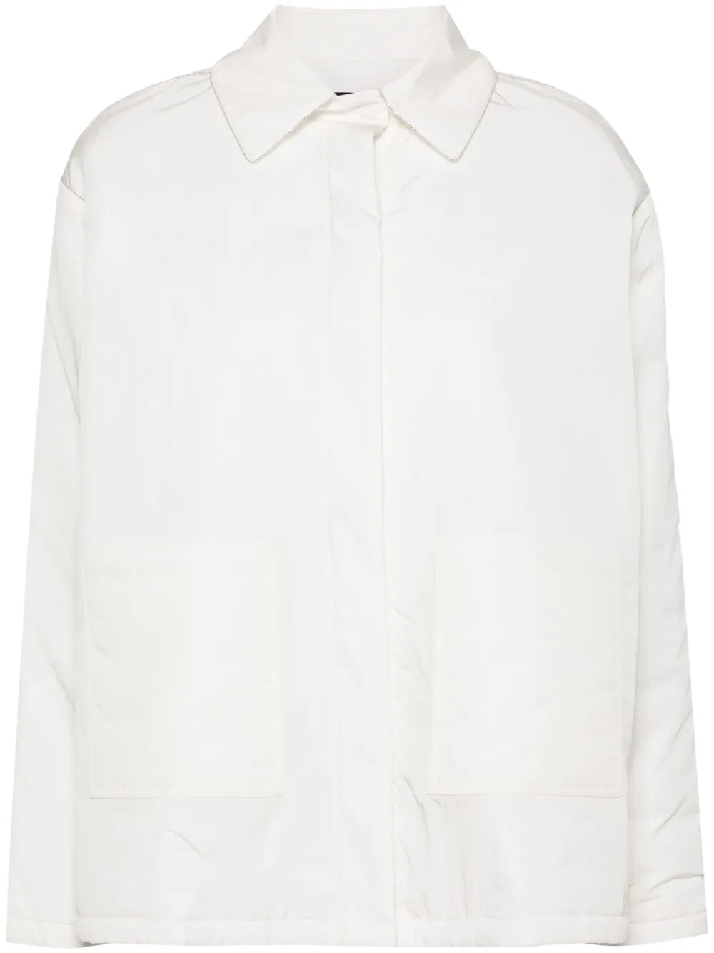 Crinkled Padded Shirt Jacket