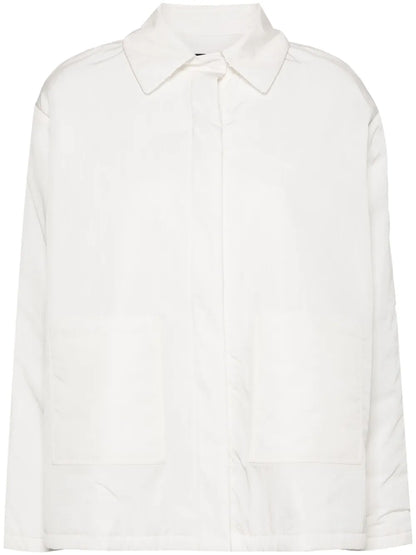 Crinkled Padded Shirt Jacket