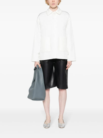 Crinkled Padded Shirt Jacket