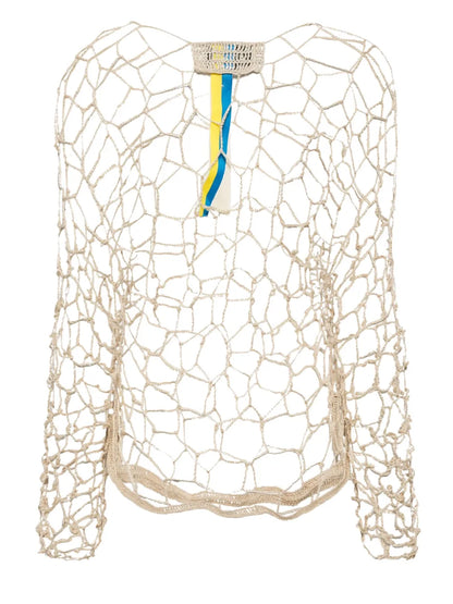 Round-Neck Net Jumper