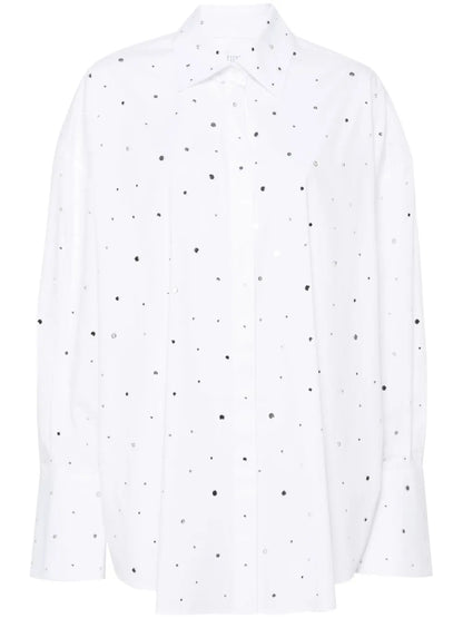 Rhinestone-Embellished Poplin Shirt