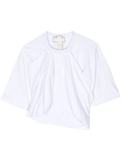 Graceful Draped Cotton T-Shirt
