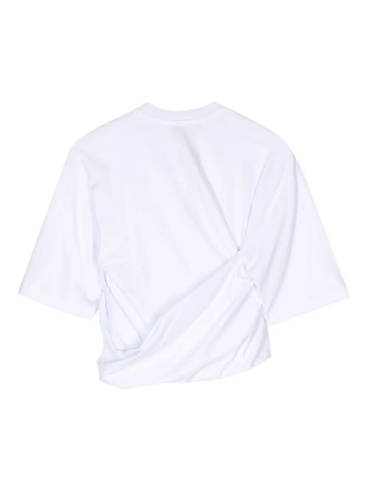Graceful Draped Cotton T-Shirt