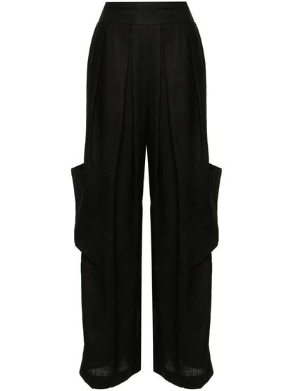 Pleat-Detail Linen Trousers