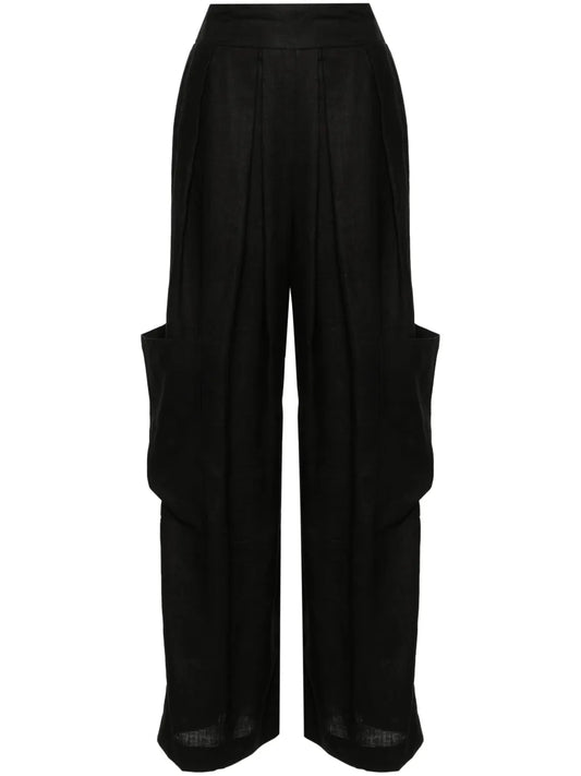 Pleat-Detail Linen Trousers