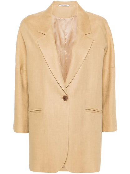 Single-Breasted Linen Blazer