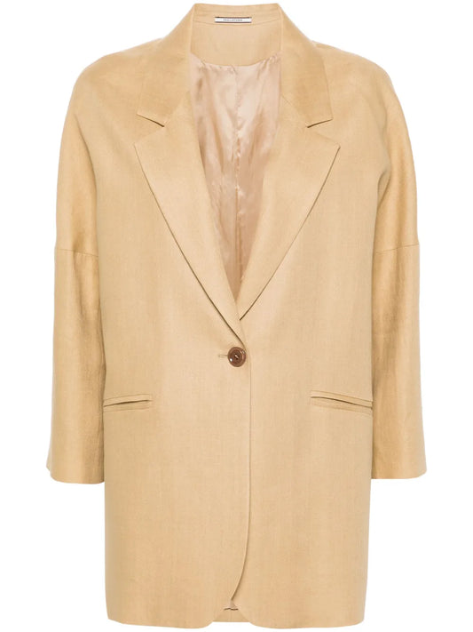Single-Breasted Linen Blazer